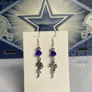 Dallas Cowboys beaded earrings with charm